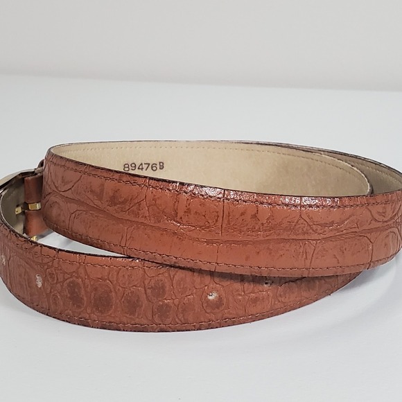 Wm H Leishman Men‎ Leather Belt Hornback Size 36 Brown Western Ranch Luxury - Picture 2 of 12